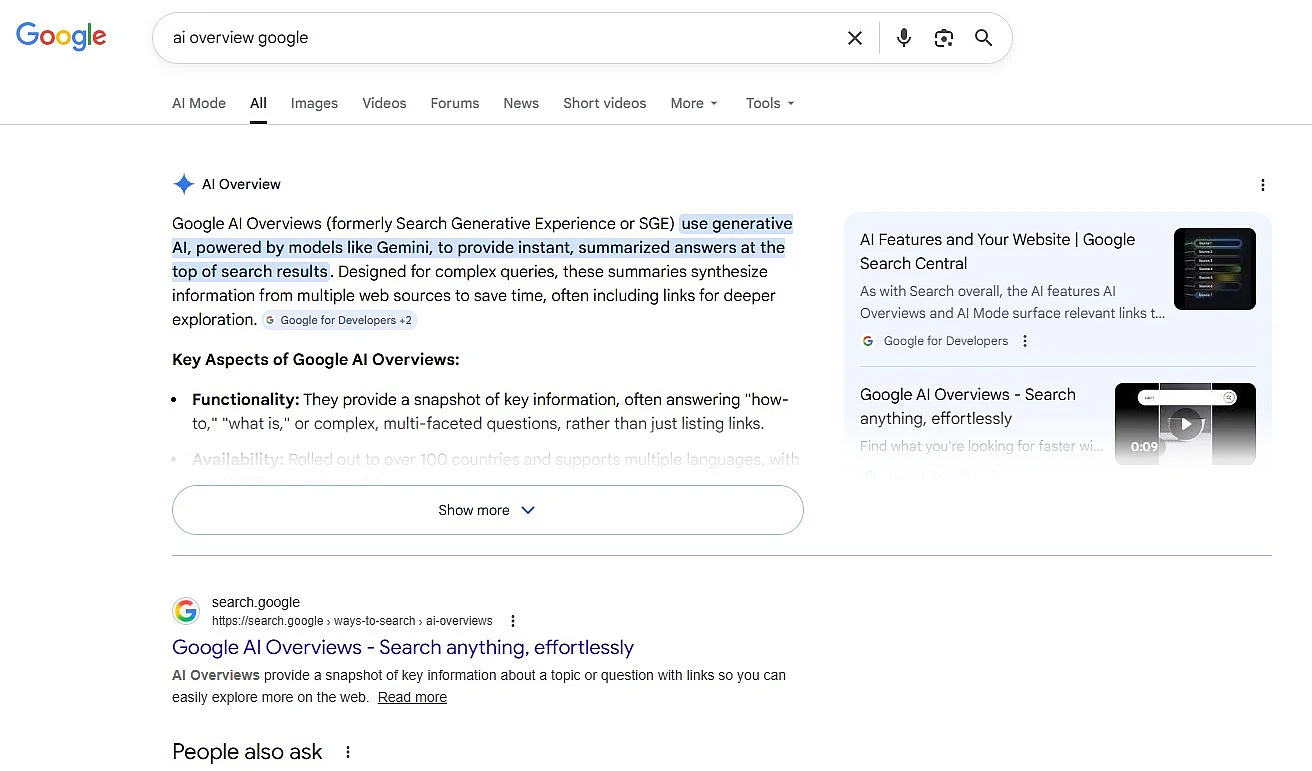 Le AI Overviews di Google Immagine: Le AI Overviews di Google