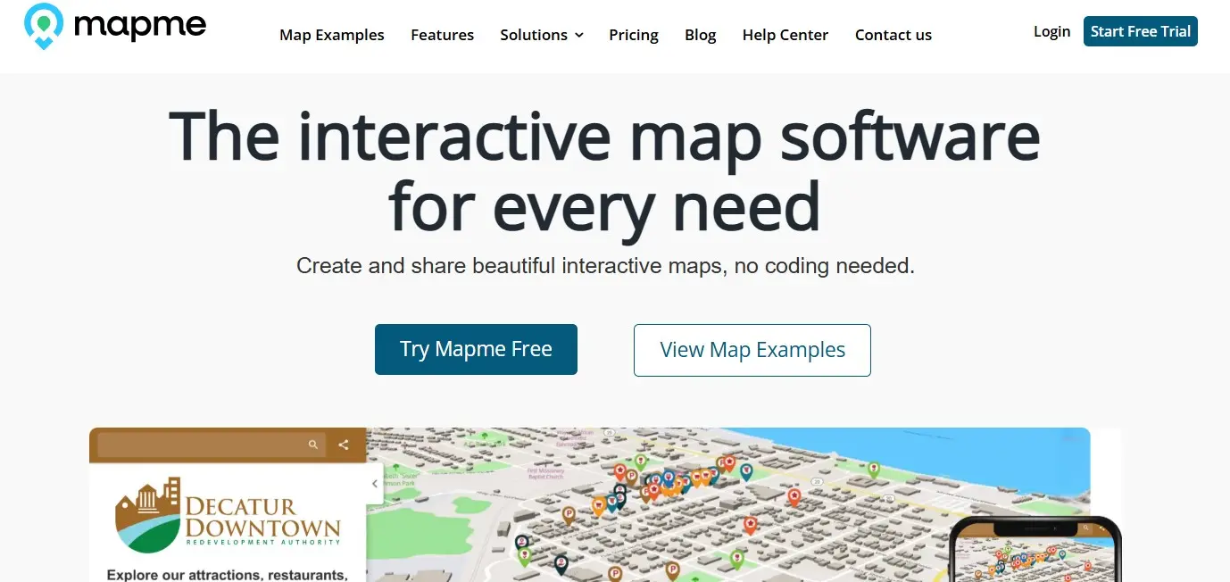 Immagine: Interfaccia utente di Mapme