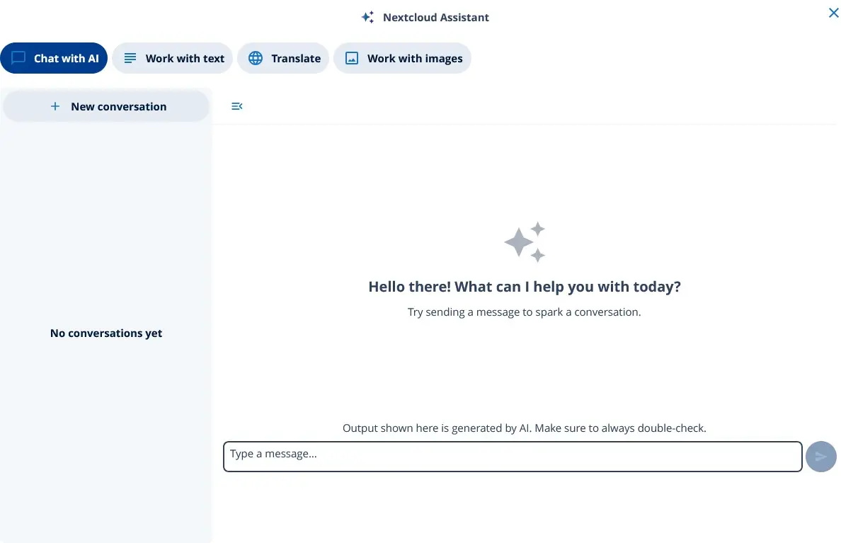 Assistente Nextcloud in Workspace Immagine: Assistente Nextcloud in Workspace