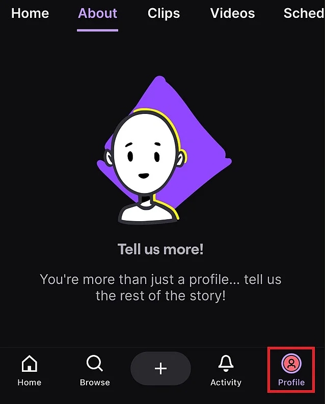 Immagine: Immagine del profilo nell’app di Twitch