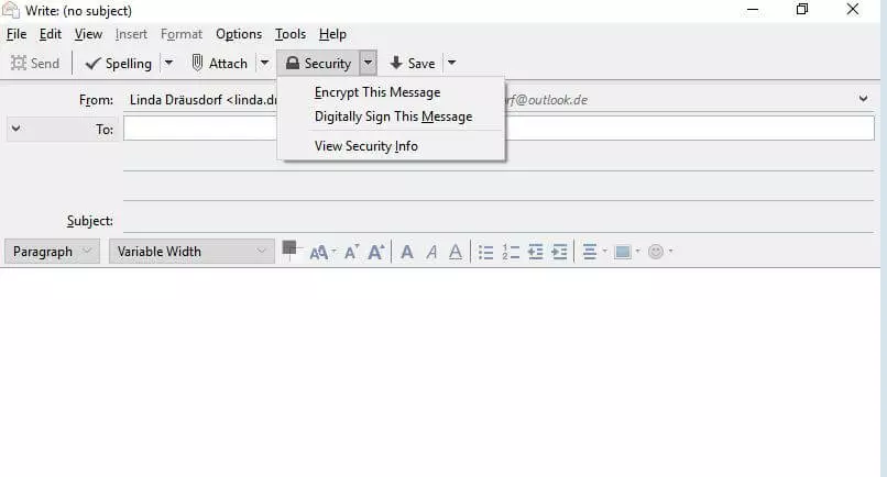 Mozilla Thunderbird: interfaccia e-mail