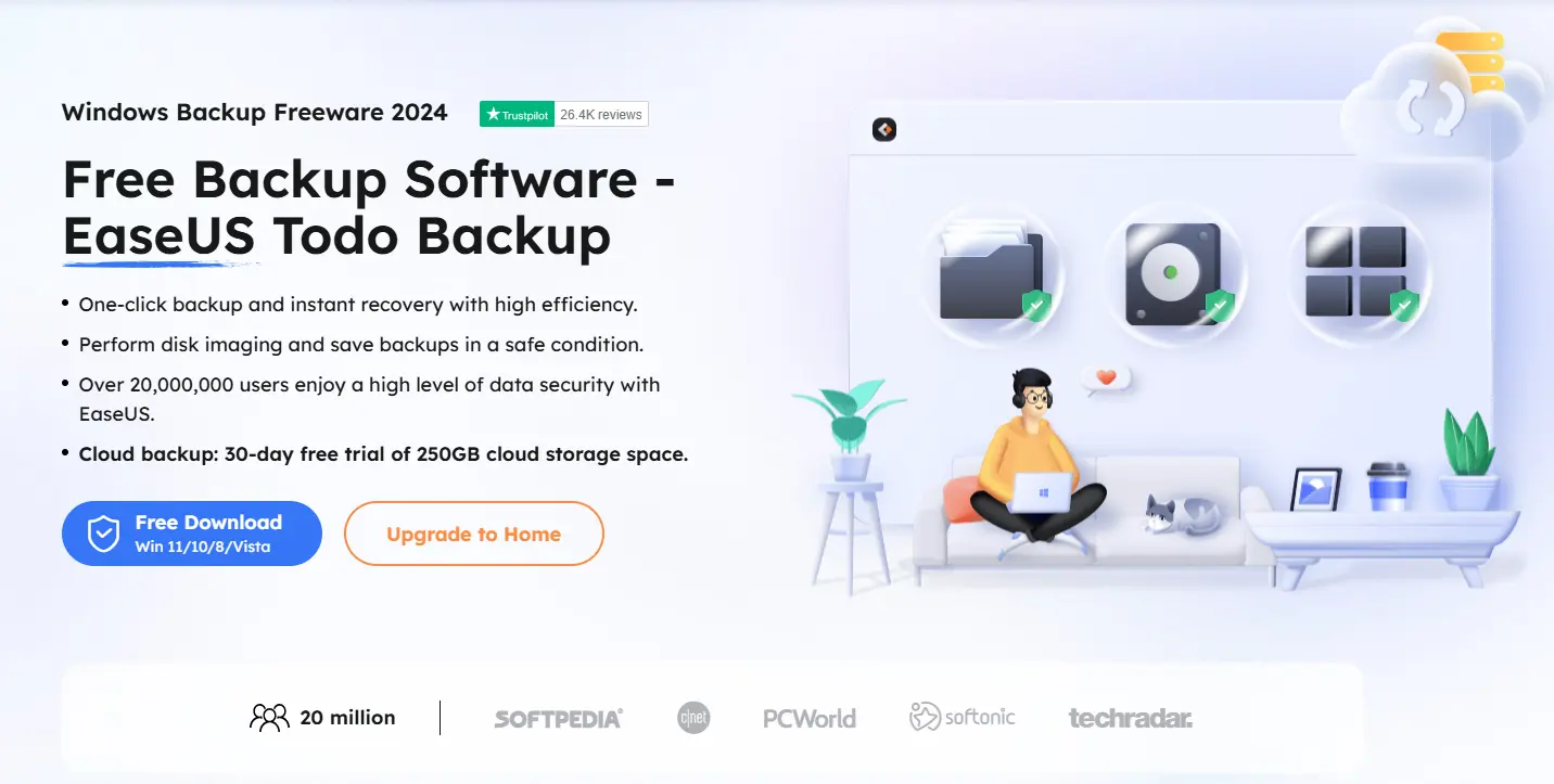 Immagine: Screenshot del sito web di EaseUS Todo Backup Free