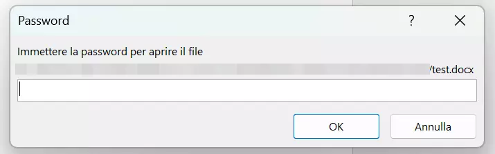 Inserire la password in Word Inserire la password in Word