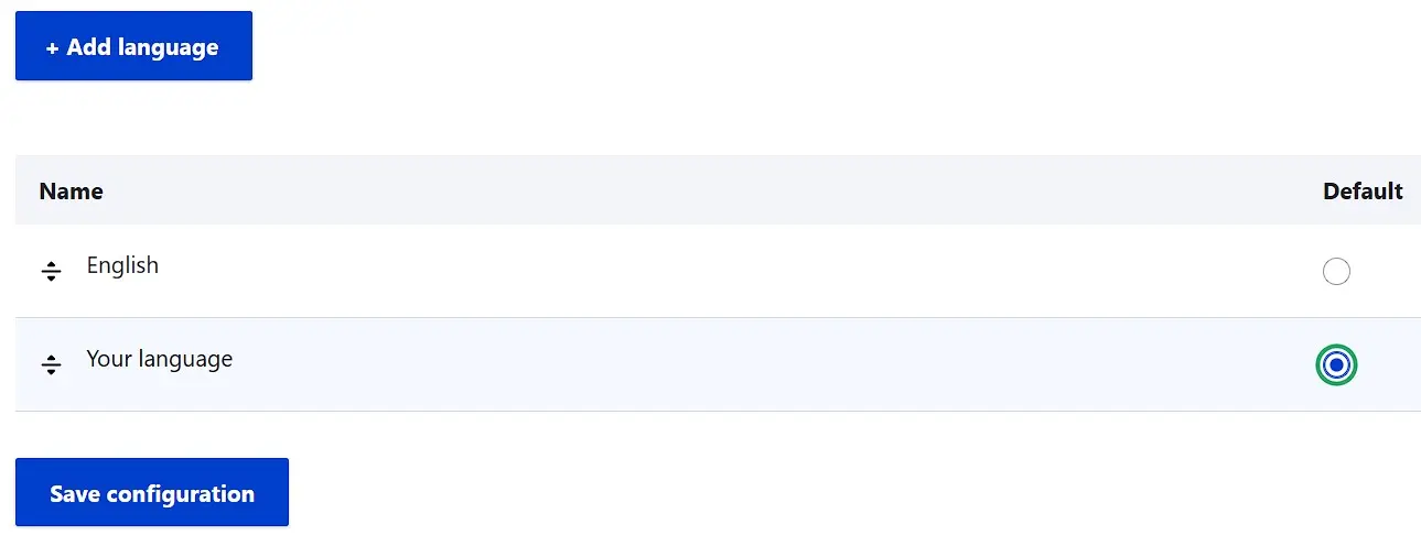 Selezione della lingua su Drupal Immagine: Selezione della lingua su Drupal