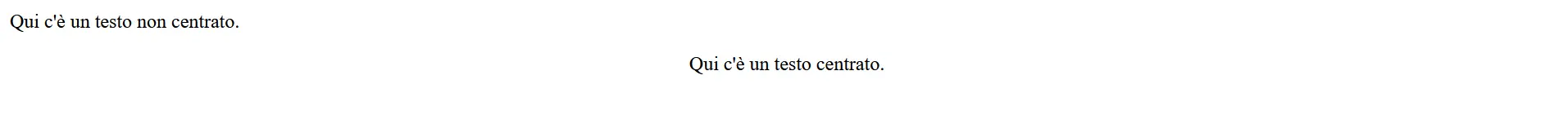Immagine: Esempio di testo HTML centrato