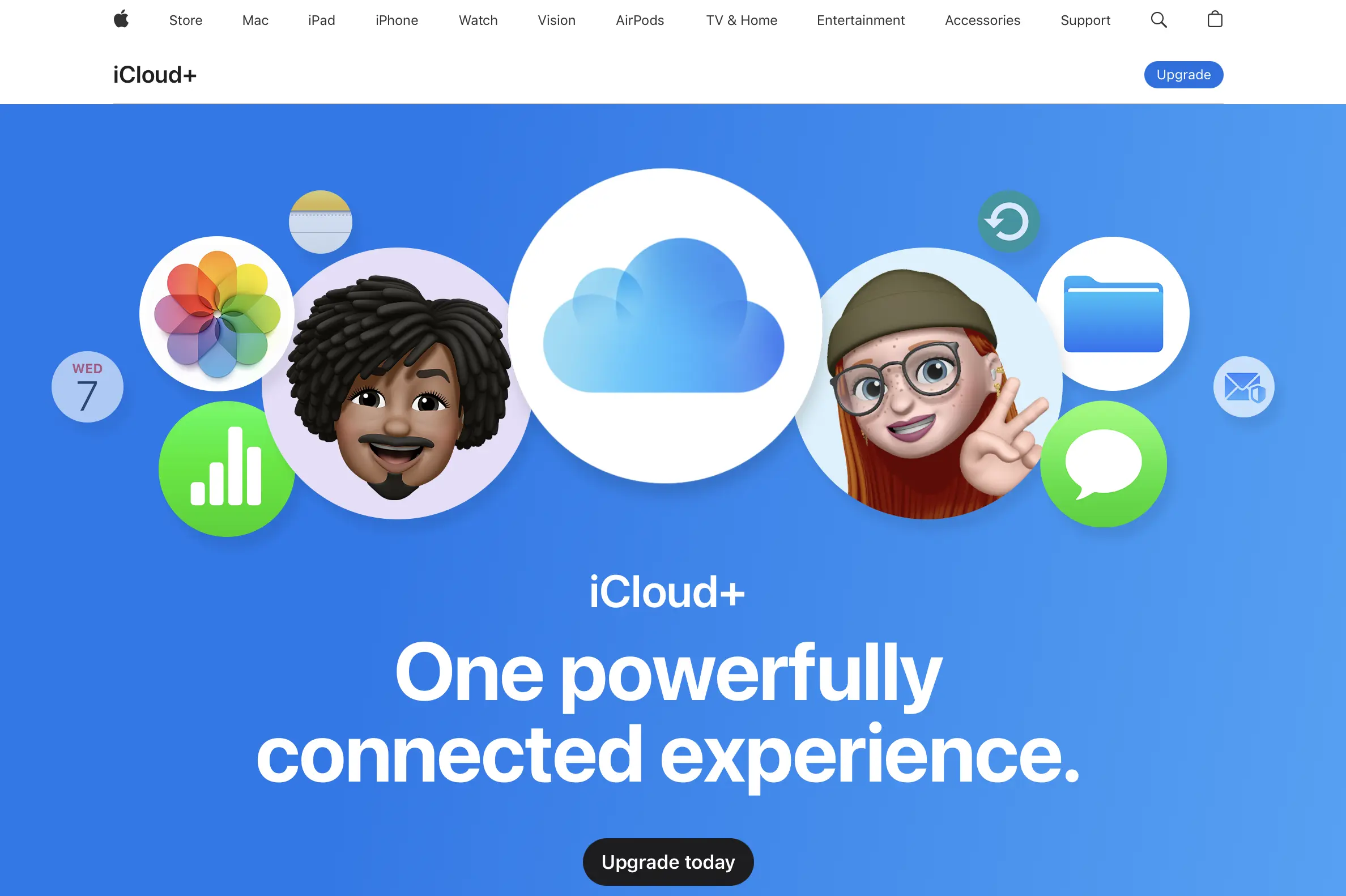 Immagine: Screenshot della pagina iniziale di iCloud
