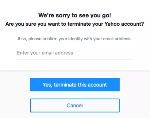 L’ultimo passaggio per la cancellazione dal sito di Yahoo L’ultimo passaggio per la cancellazione dal sito di Yahoo