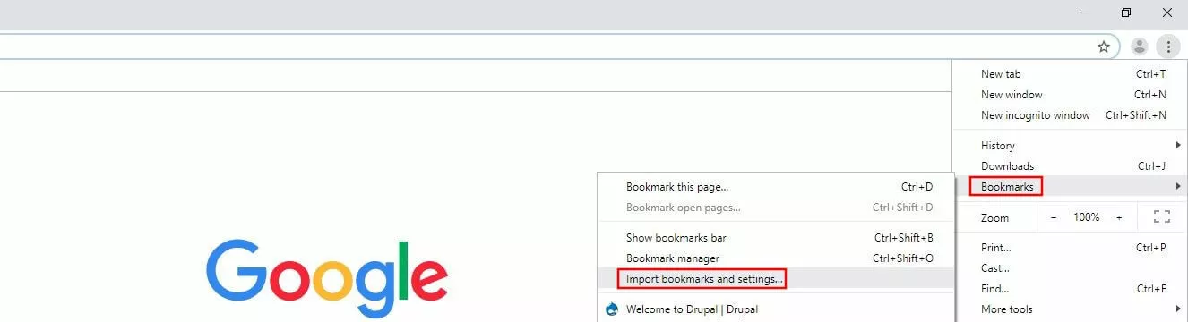 Immagine: Menu principale di Google Chrome
