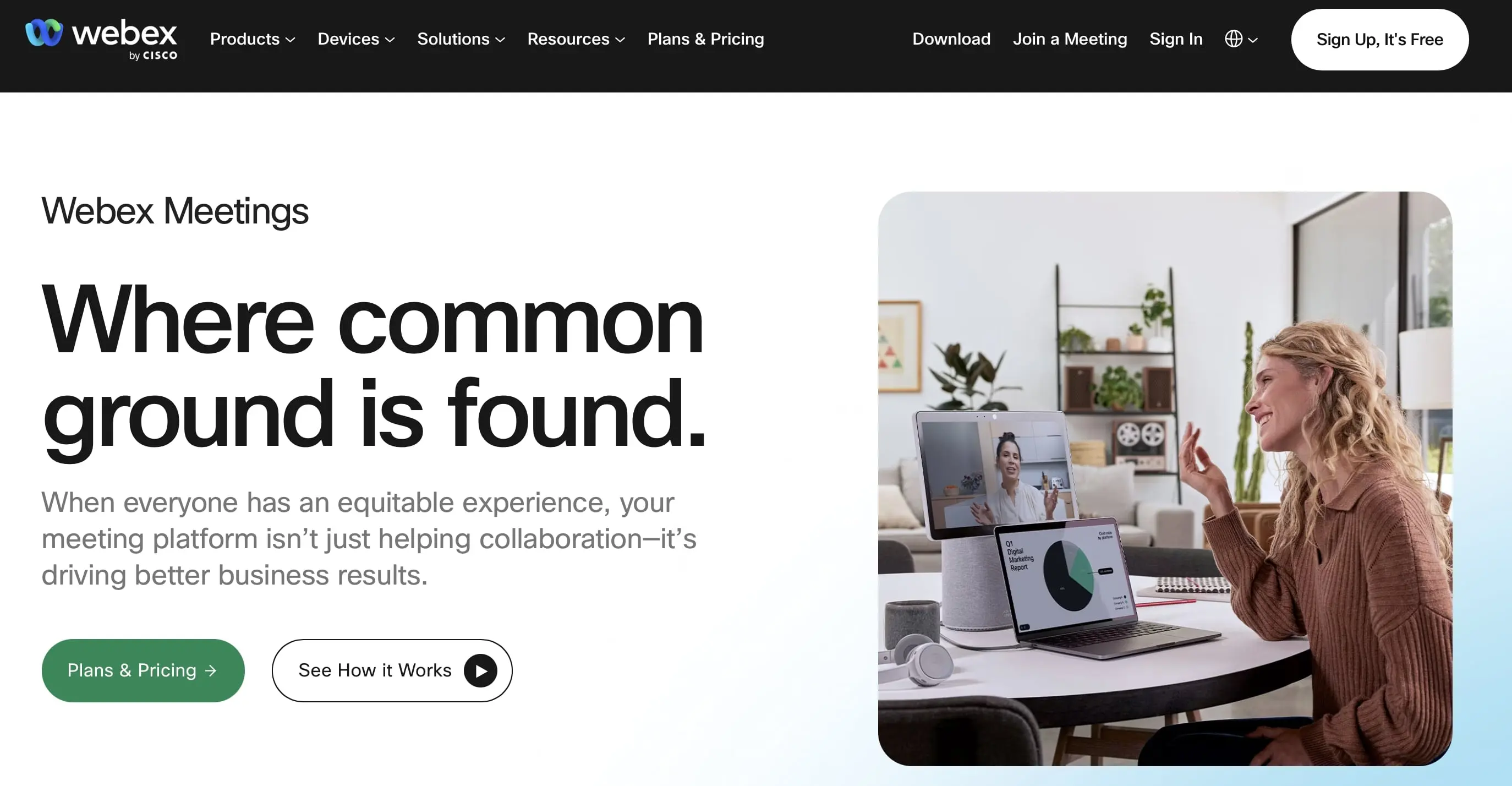 Immagine: Screenshot del sito Webex