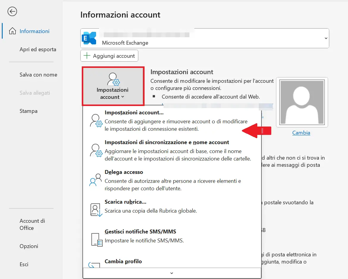 Immagine: Cambiare mittente di Outlook: attiva le impostazioni dell’account