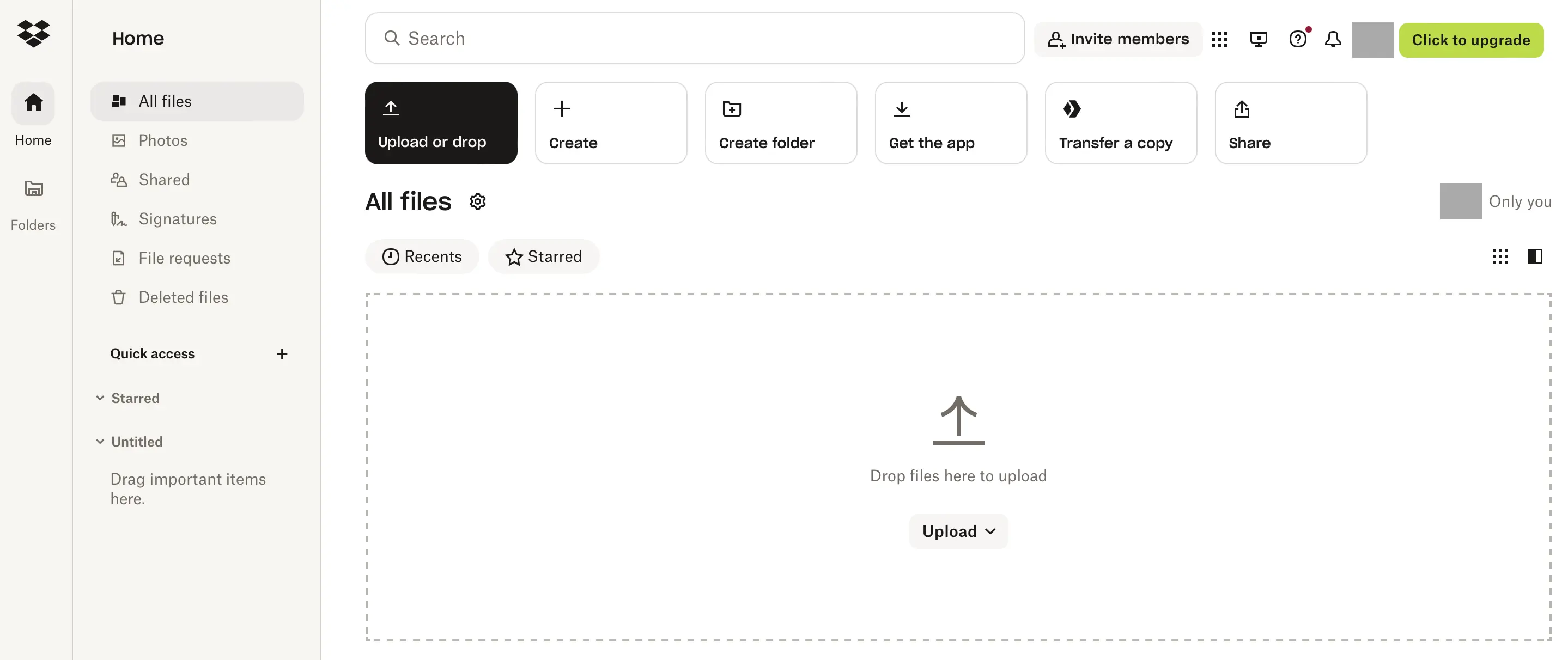 Applicazione web di Dropbox Immagine: Applicazione web di Dropbox