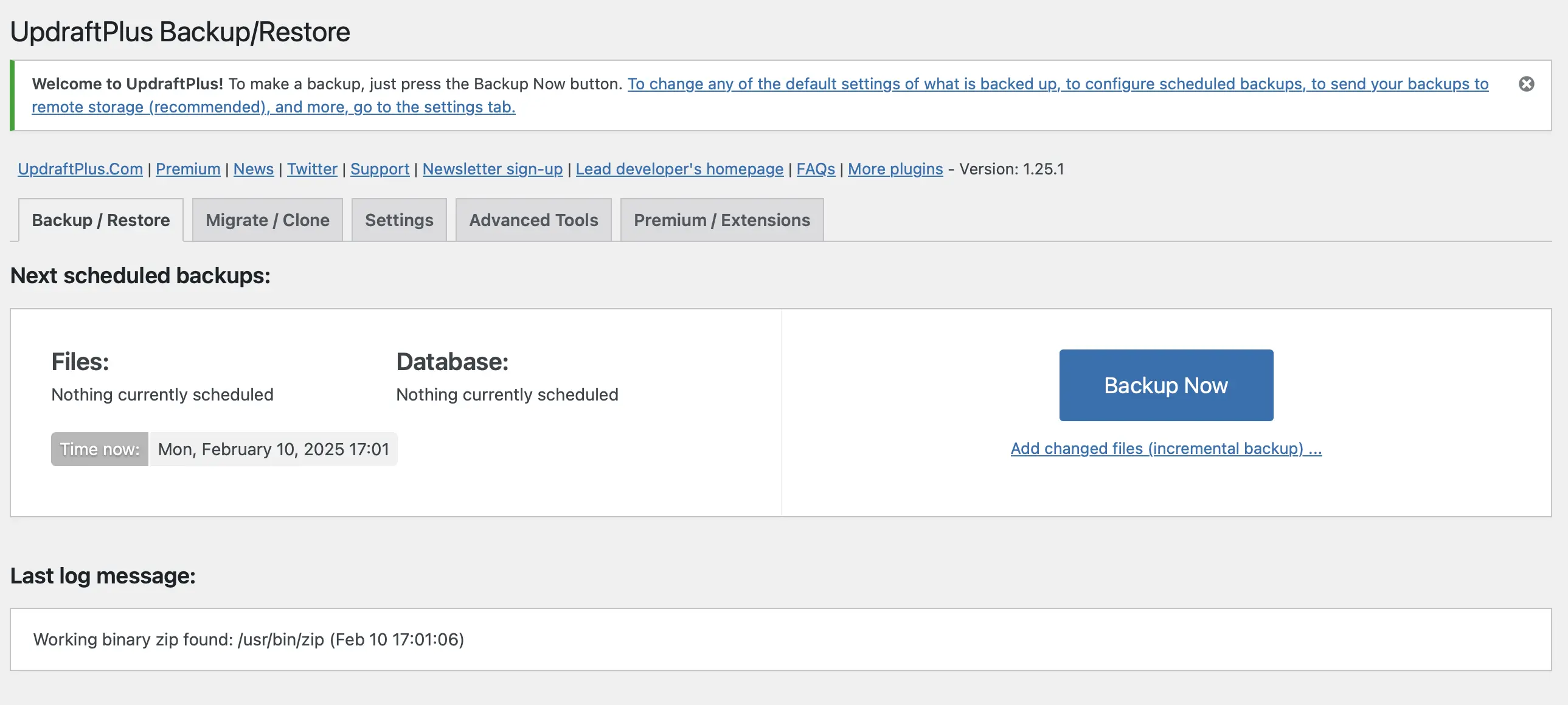 Screenshot di WordPress UpdraftPlus Immagine: Screenshot di WordPress UpdraftPlus