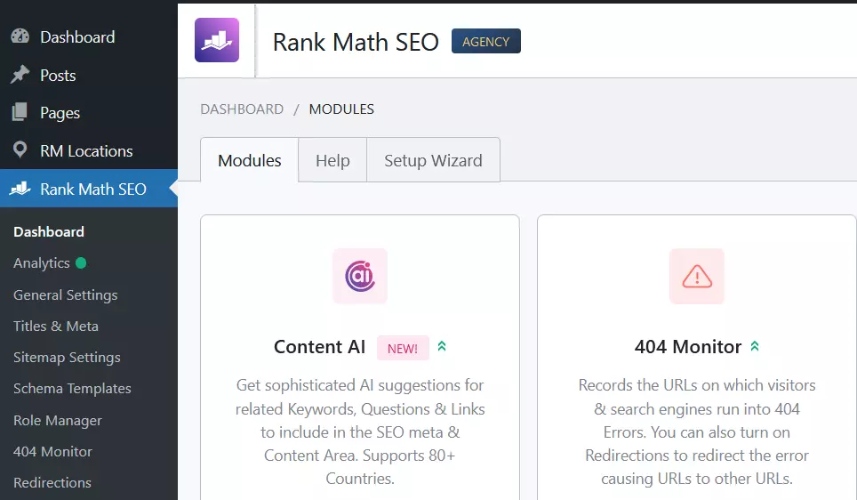 Immagine: Screenshot di Rank Math SEO in WordPress