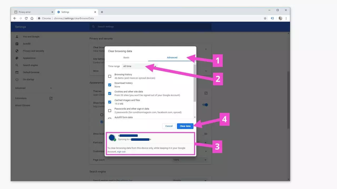 Immagine: Chrome: eliminare i dati del browser
