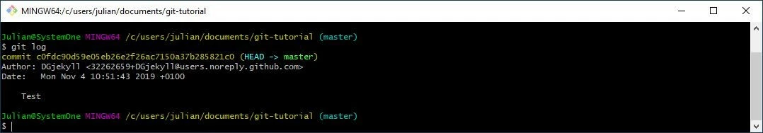Tutorial Git: cronologia di commit con una voce