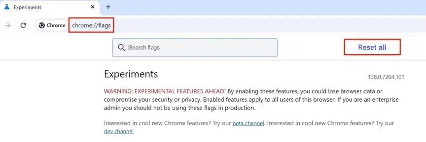 Flag su Chrome Immagine: Flag su Chrome