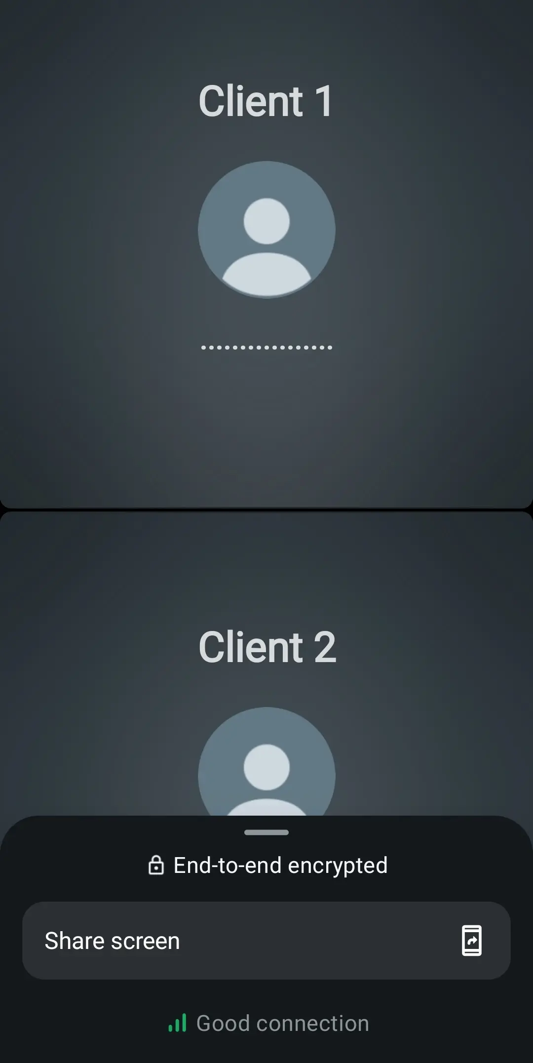 Visualizzazione di una chiamata di gruppo in corso su WhatsApp Immagine: Visualizzazione di una chiamata di gruppo in corso su WhatsApp