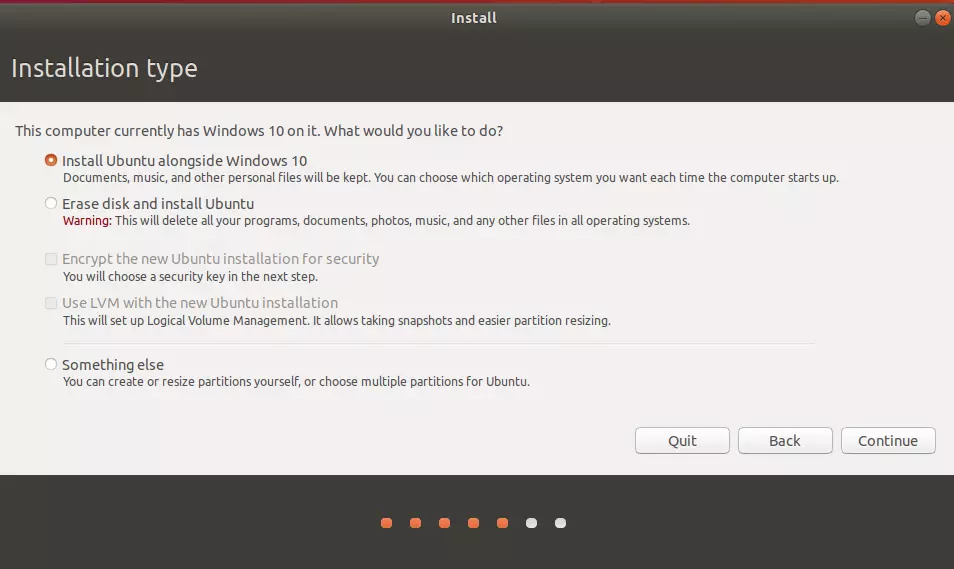 Tipo di installazione di Ubuntu: sistema parallelo o sistema operativo unico