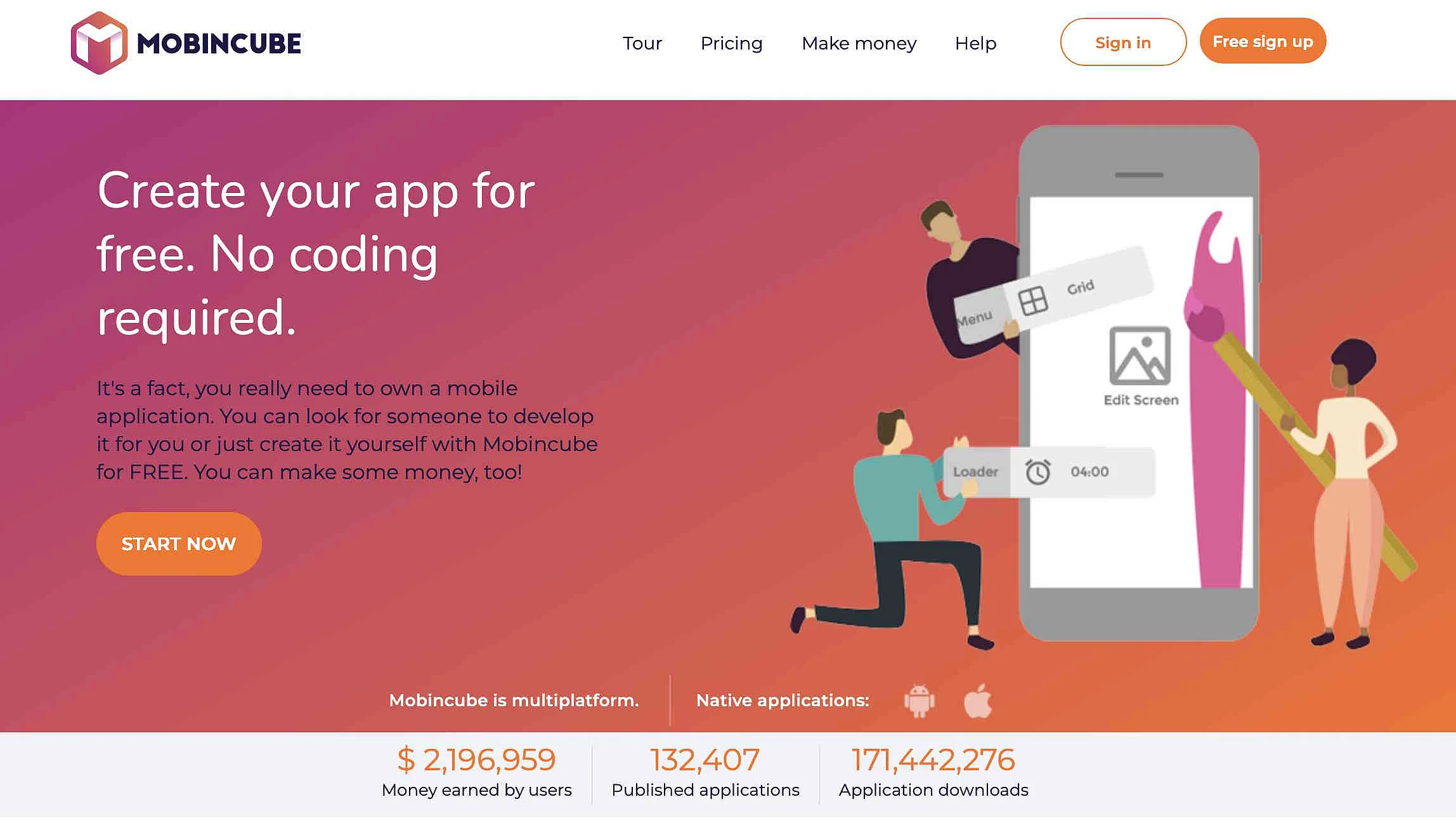 Immagine: Sito ufficiale dell’app builder Mobincube