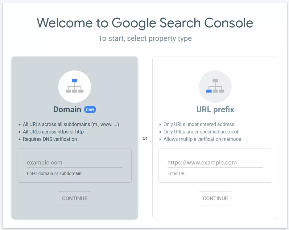 Immagine: Pagina di accesso a Google Search Console