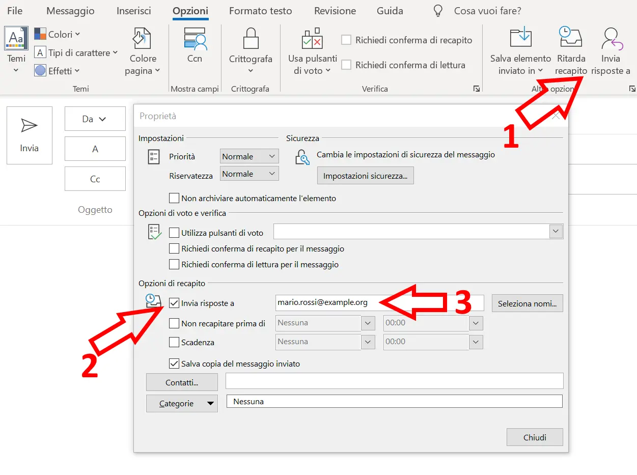 Immagine: Cambiare il mittente di Outlook: indirizzo di risposta alternativo