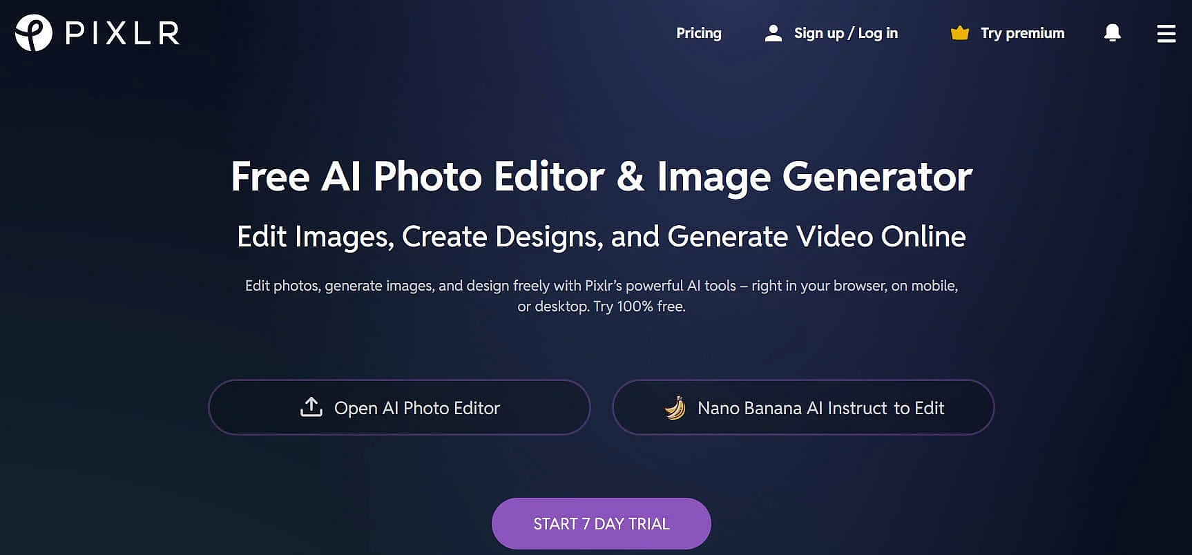 Sito web di Pixlr Immagine: Sito web di Pixlr