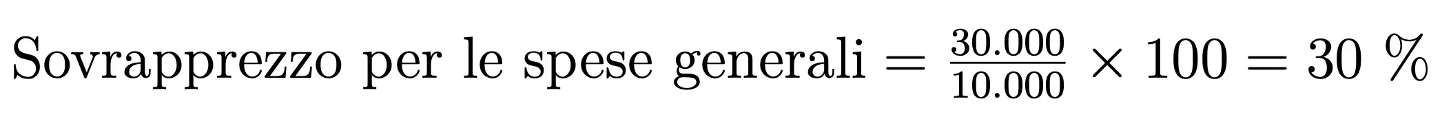Immagine: Esempio di sovrapprezzo per le spese generali