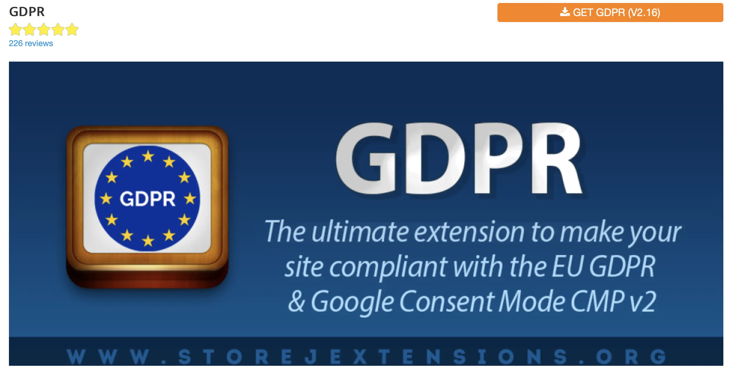 Screenshot del sito web del plugin GDPR per Joomla Immagine: Screenshot del sito web del plugin GDPR per Joomla