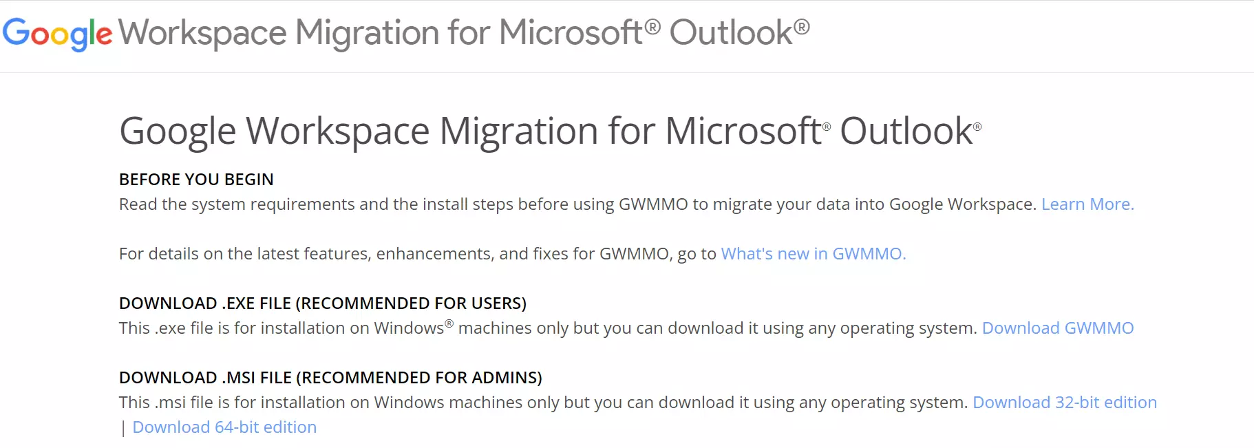 Google Workspace Migration for Microsoft Outlook: selezione dell’account