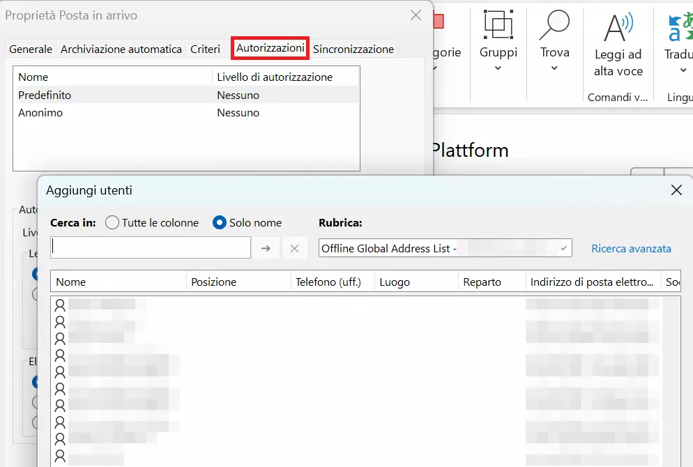 Condivisione della casella di posta elettronica in Outlook Condivisione della casella di posta elettronica in Outlook