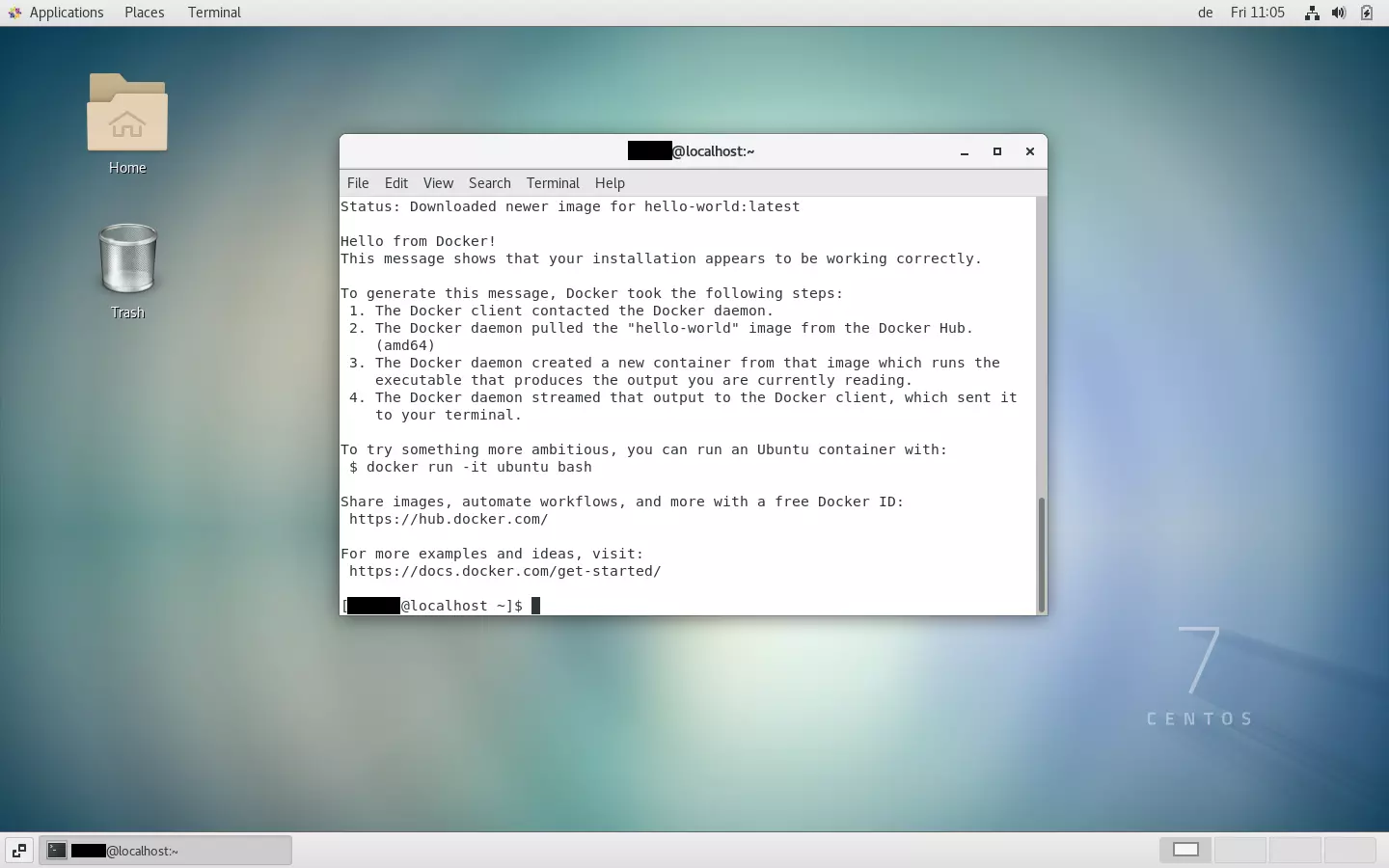 Verifica dell’installazione di Docker su CentOS Verifica dell’installazione di Docker su CentOS