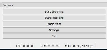 Immagine: OBS Studio: menu di controllo