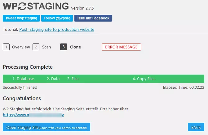 Immagine: Creazione dell’ambiente di test WordPress con il plug-in WP Staging