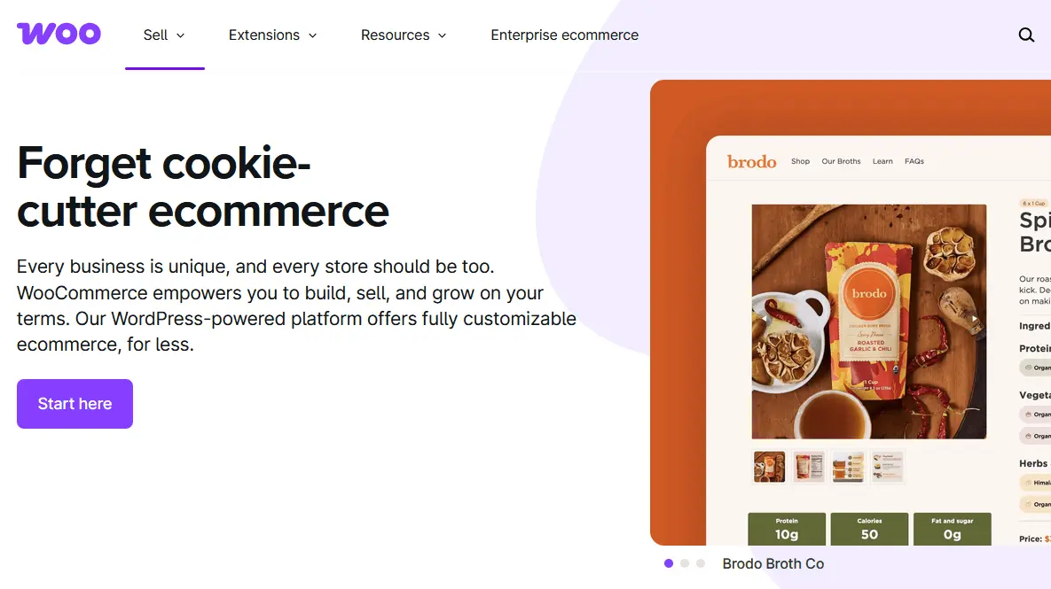 Screenshot del sito di WooCommerce Immagine: Screenshot del sito di WooCommerce