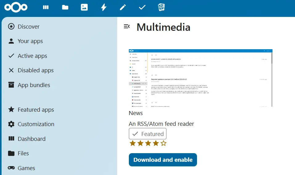 News nell’App Store Nextcloud Immagine: News nell’App Store Nextcloud