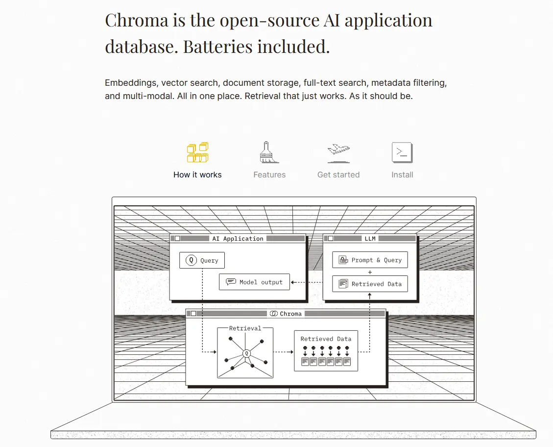 Immagine: Pagina di destinazione di Chroma DB