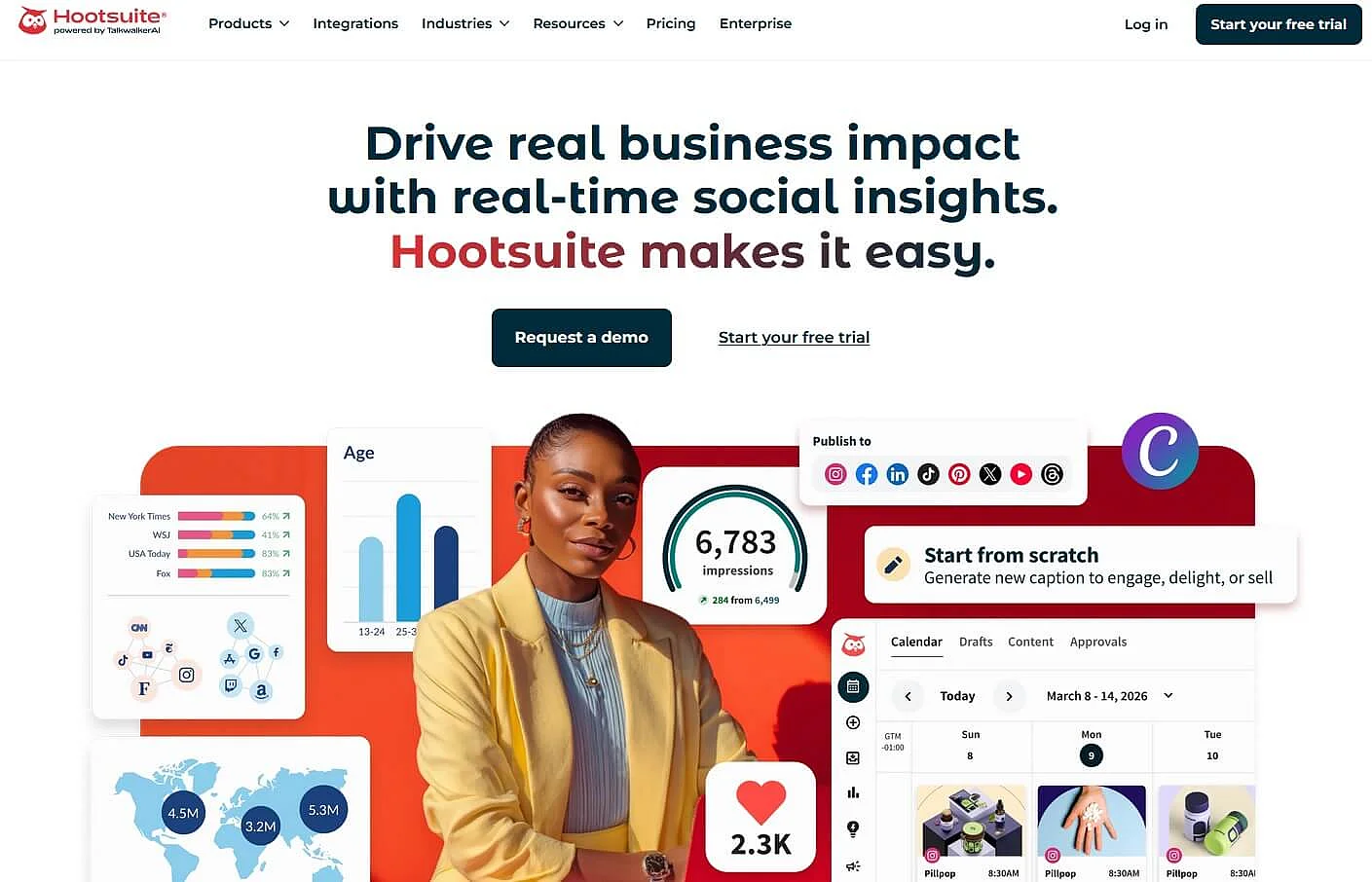 Sito web di Hootsuite Immagine: Sito web di Hootsuite