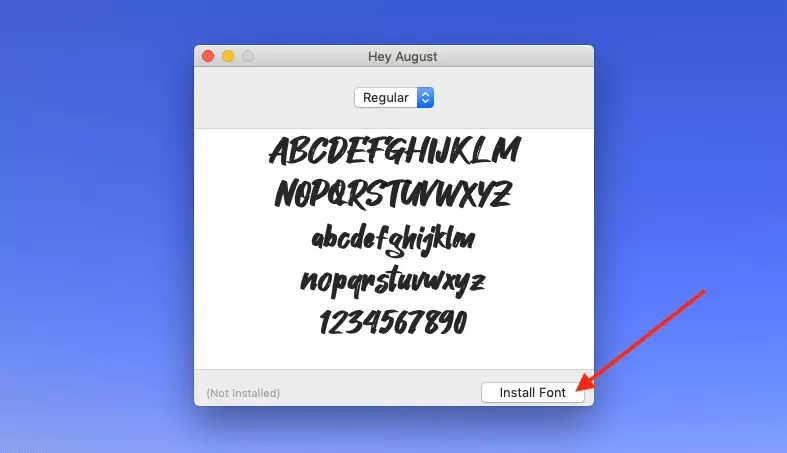 Immagine: Mac: installare font: finestra pop-up della raccolta di font