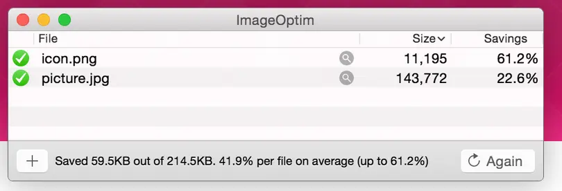Immagine: Schermata di ImageOptim