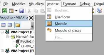 Immagine: Excel: inserire modulo VBA