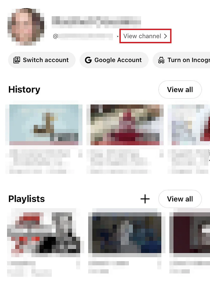 Il vostro canale nell’app YouTube Immagine: Il vostro canale nell’app YouTube