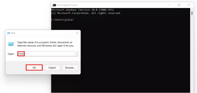 Immagine: Windows 11: aprire il prompt dei comandi tramite “Esegui”