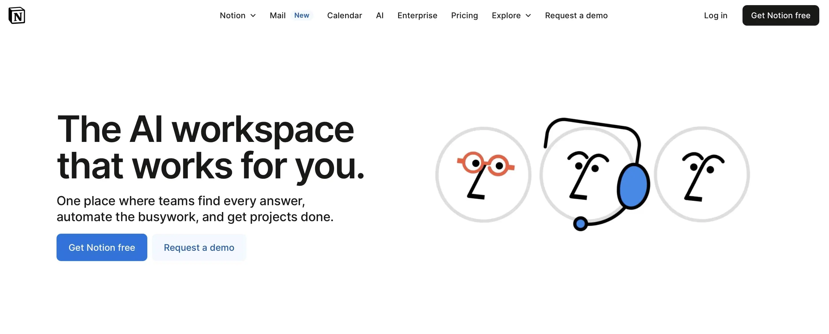 Immagine: Screenshot del sito di Notion