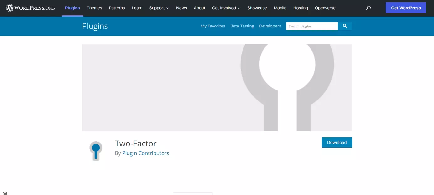 Immagine: Pagina web del plugin Two-Factor