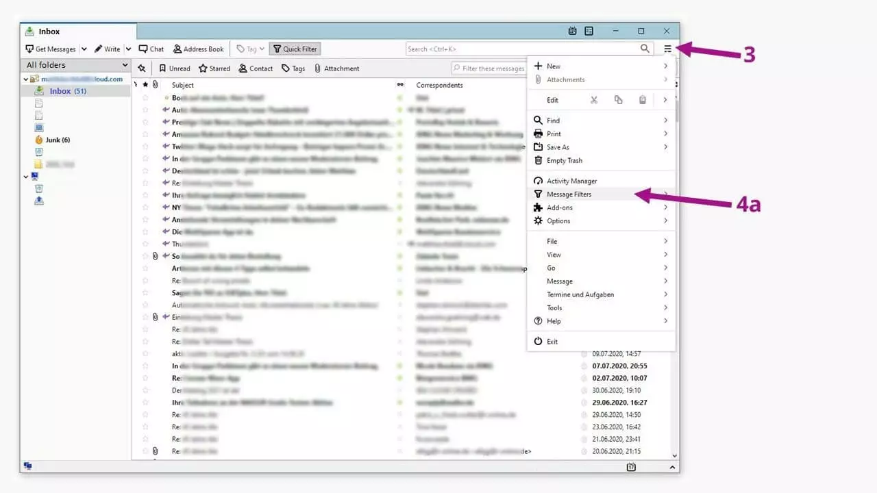 Risposta automatica in caso di assenza con Thunderbird: attivare il filtro