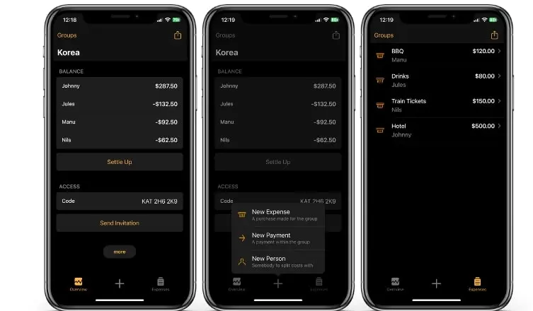 Schermate dell’app Splid Immagine: Schermate dell’app Splid