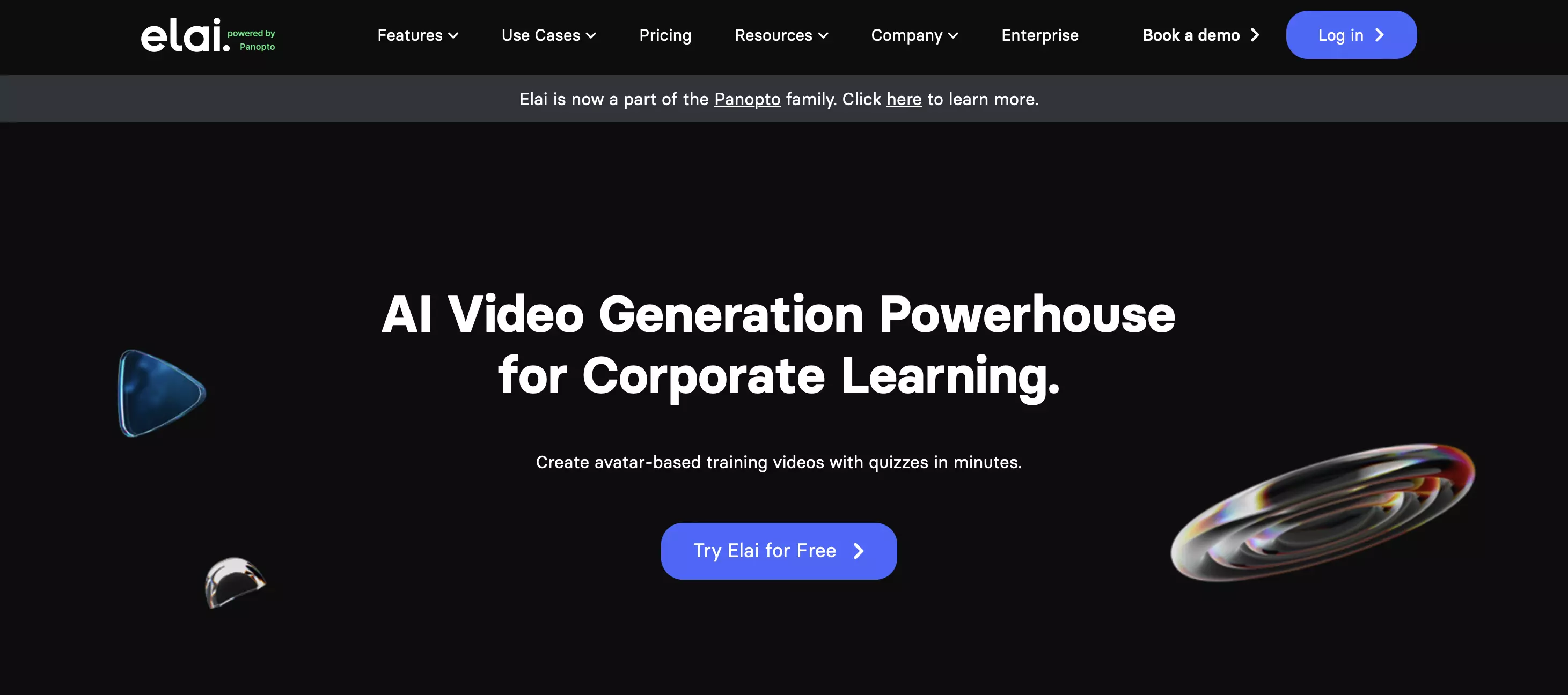 Screenshot del sito web di Elai.io Immagine: Screenshot del sito web di Elai.io