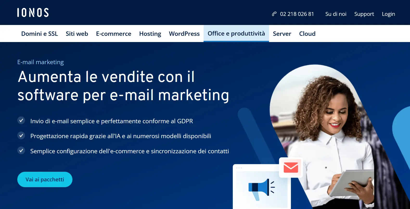 Immagine: Strumento di e-mail marketing di IONOS
