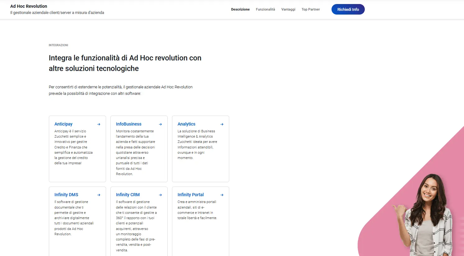 Immagine: Schermata con il riepilogo delle funzioni del programma gestionale Ad Hoc Revolution di Zucchetti