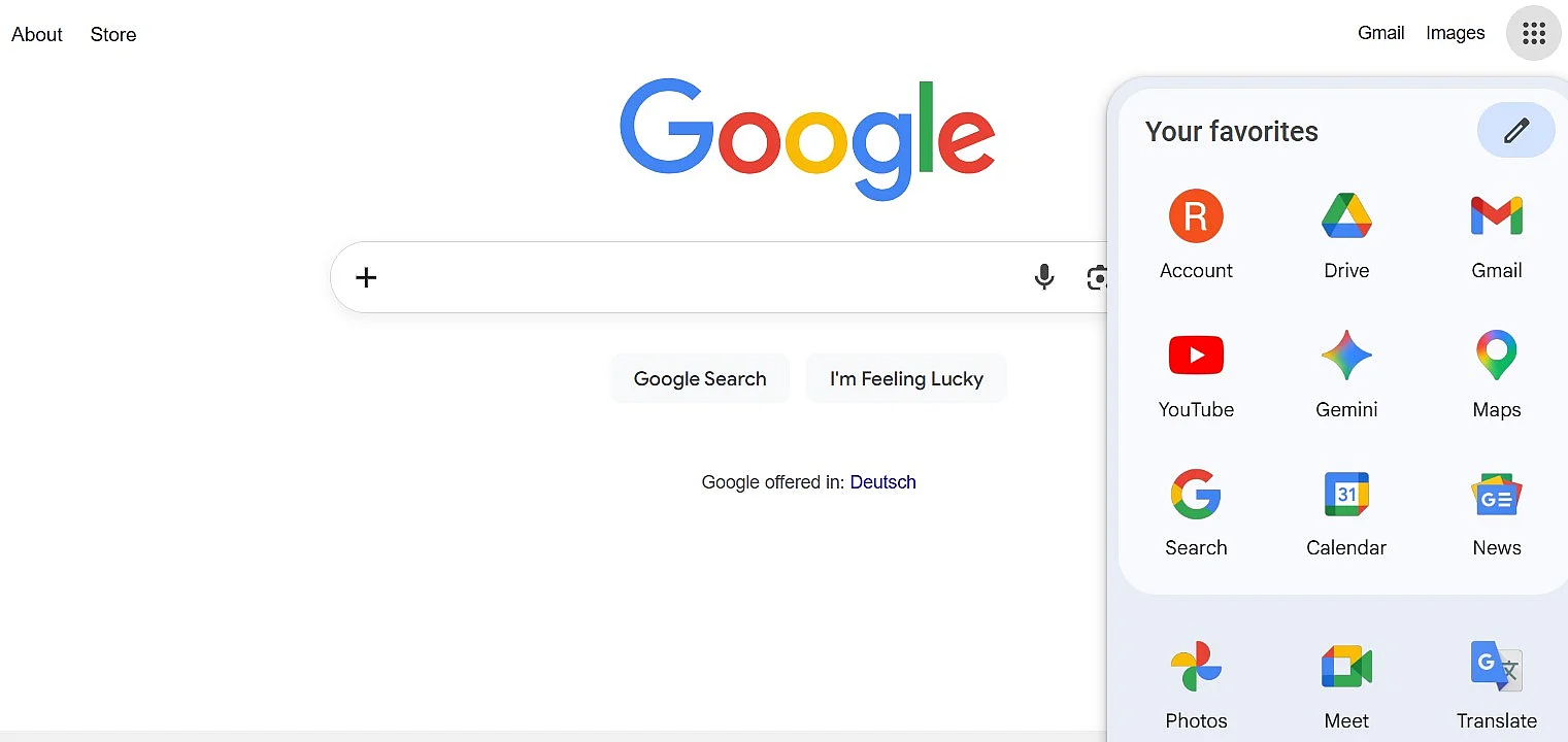 Immagine: Screenshot della pagina iniziale di Google